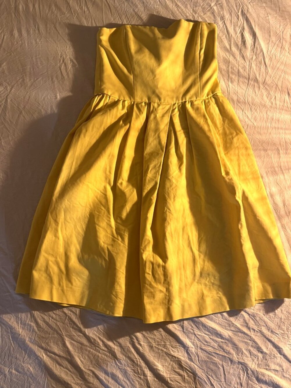 Zara Yellow Strapless Dress Size S